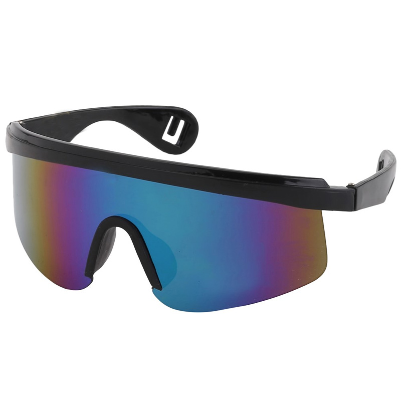 Schwarze Skisonnenbrille, mehrfarbiges Glas - Design nr. 673