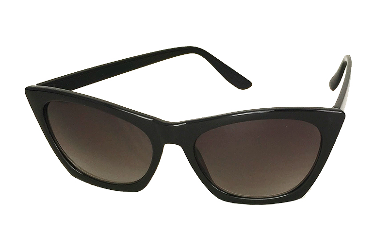 Schwarze eckige Katzenaugen-Sonnenbrille - sunlooper.de - billede 2