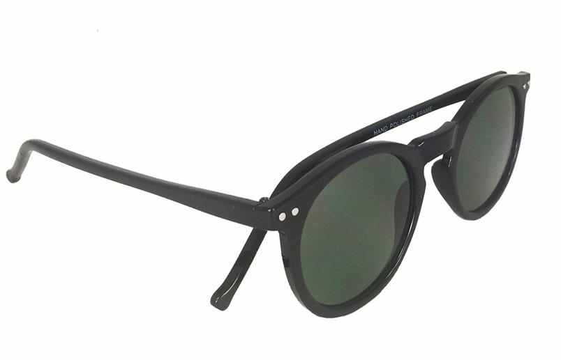 Schwarze runde Sonnenbrille - sunlooper.de - billede 2