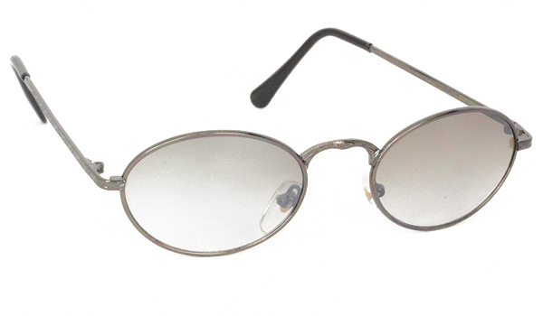 Ovale Metallsonnenbrille mit leicht rauchigen GlÃ¤sern