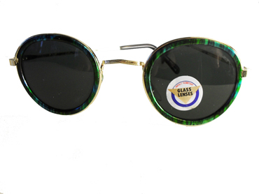 Coole runde Sonnenbrille mit grÃ¼nem Rahmen - sunlooper.de - billede 2