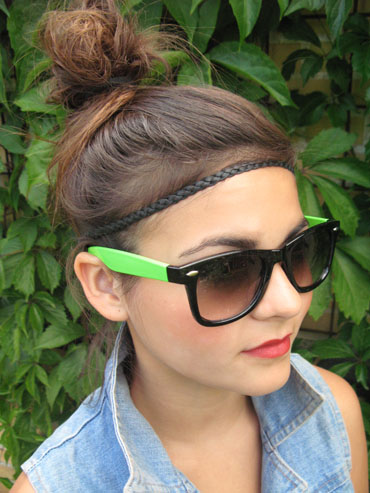 Wayfarer, schwarz und neongrÃ¼n - sunlooper.de - billede 2