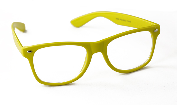 Gelbe Wayfarer-Brille ohne StÃ¤rke