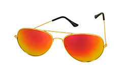 Goldene Flieger-Brille mit organge-gelben SpiegelglÃ¤sern - Design nr. 3232