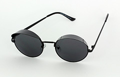 Schwarze runde Sonnenbrille mit kleinem Schirm - Design nr. 1035