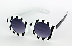 GroÃŸe, runde Sonnenbrille, schwarz/weiÃŸ - Design nr. 1038