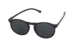 Runde, glänzende schwarze Sonnenbrille - Design nr. 1054