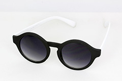 Mattschwarze runde Sonnenbrille - Design nr. 1126