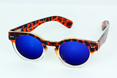Runde Sonnnenbrille, GlÃ¤ser in BlautÃ¶nen - Design nr. 1130
