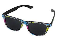 Schwarze Sonnenbrille, Tiermusterung, bunt - Design nr. 1156
