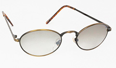 Schwarze ovale Metallsonnenbrille mit leicht rauchigen GlÃ¤sern - Design nr. 3125